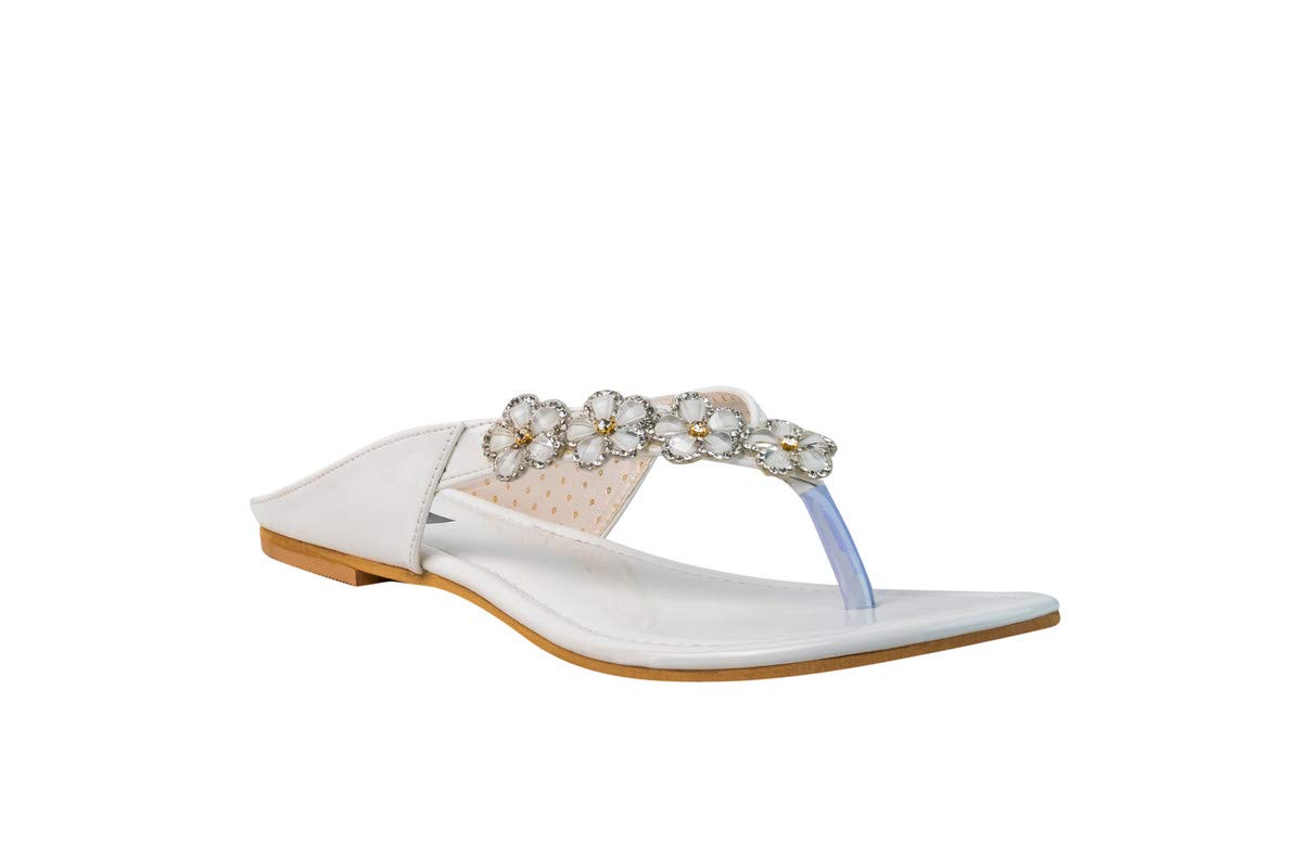 SHOENEEDS Women Embroidery Flats Sandal Slippers | Comfortable Sandals for Casual, Party and Formal Occasions | Sandal for Women | Sandal Chappals for women footwear (B091F3H2C3) Amazon Price History, Amazon Price Tracker
