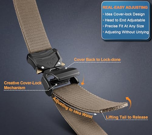 Image of BULLIANT Men Stretch Tactical Web Belt MultiPack 1.5 inch-Adjustable Fit | Smooth Sliding for Micro Fit - Tailored for Exact Size-Holeless for Golf Jeans or Casual