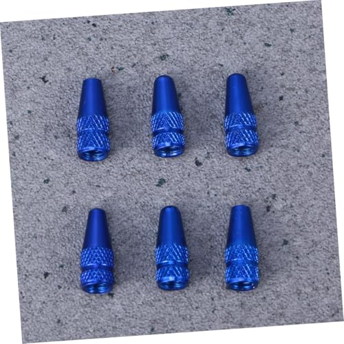 Happyyami 6 piezas tapas de válvula de aleación de aluminio para válvulas francesas, anti-óxido anodizado, tapas de polvo para neumáticos, fácil instalación, sellado para bicicletas de carretera, montaña e híbridas azul miniatura 6