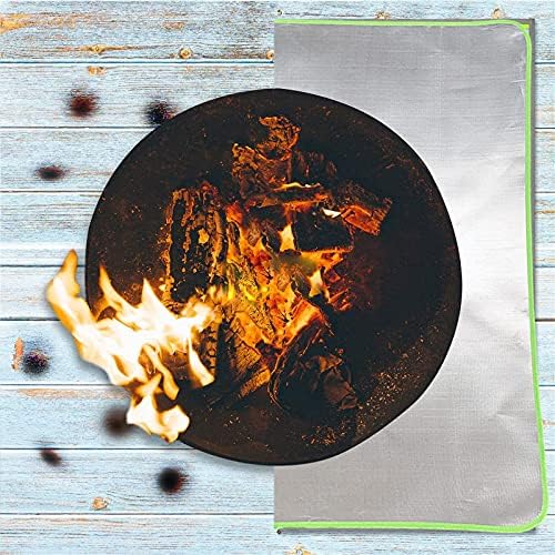 Fire Pit Mat, Fireproof Mat for Deck Visible at Night, Large Square Fire Pit Pad Deck Protector for Deck Fire Pit Base, Grill Mat, BBQ Mat, Firepad, Patio Shield, Deck Defender