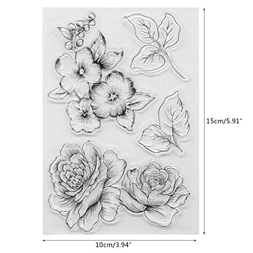 JKPOWER — Estampa criativa DIY com flores transparentes e selo transparente para álbuns de fotos, ál