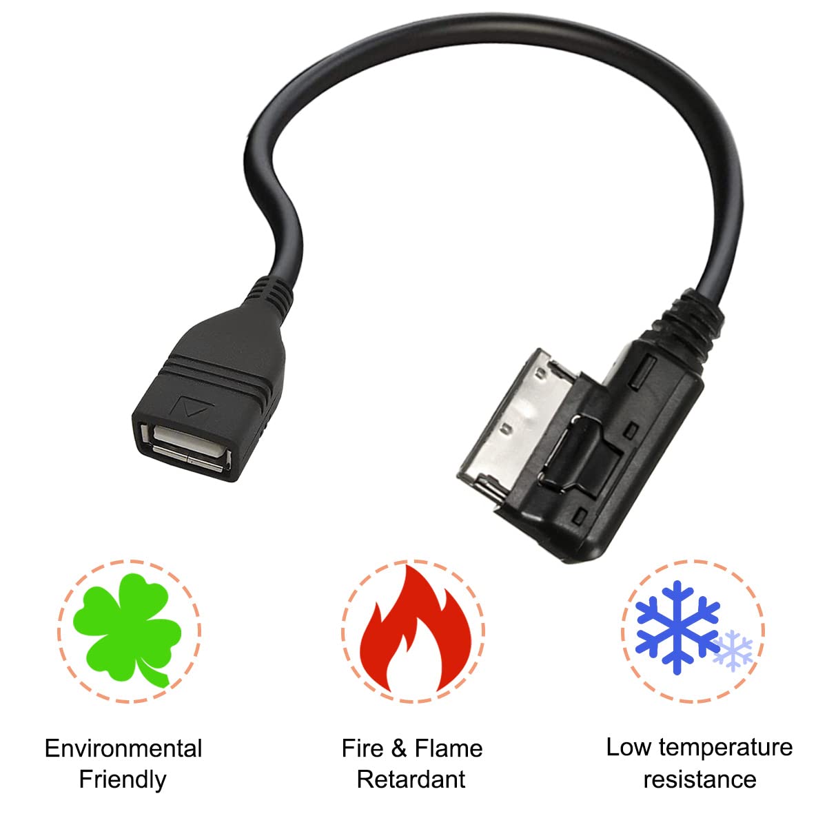 Xiatiaosann Do Audi MMI Music kabel adaptera USB AMI MDI AUX złącze do Audi A3 A4 S4 A5 S5 A6 S6 A7 A8 Q5 Q7 R8 TT, do VW