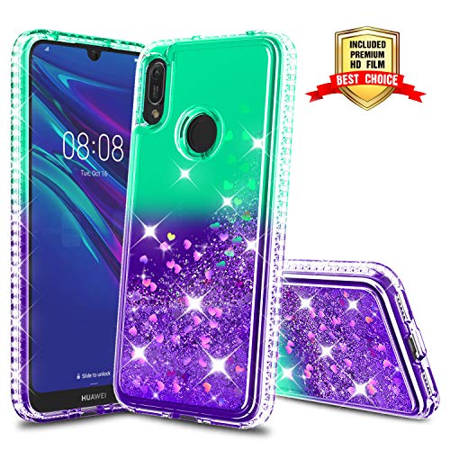 Atump - Carcasa para Huawei Y6 2019/Honor 8A, con soporte de metal y soporte de anillo de soporte [PC duro + TPU flexible] con protector de pantalla HD para Huawei Y6 2019, color negro