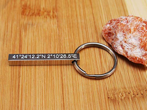 Custom Coordinates keychain for him couples Graduation Gift