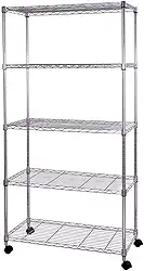 Estante aço cromado 5 prateleiras 75 x 35 x 155 cm - Duratec