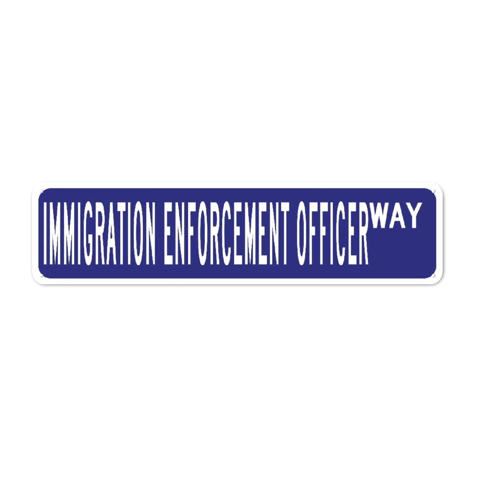 Panneau de rue Immigration Enforcement Officer en métal durable haute finition