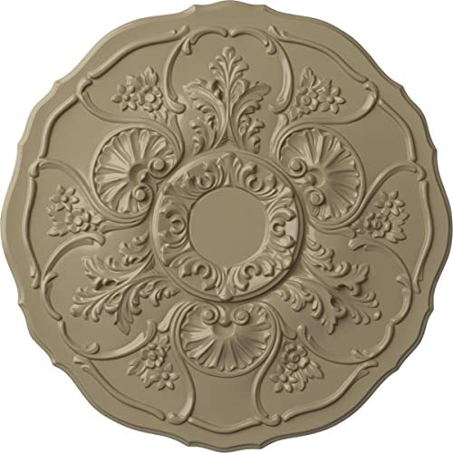 Image of Ekena Millwork CM22CNGDF 22 OD x 1 1 /2 P Cornelia Ceiling Medallion (fits Canopies up to 4 inch), Hand-Painted, Gobi Desert