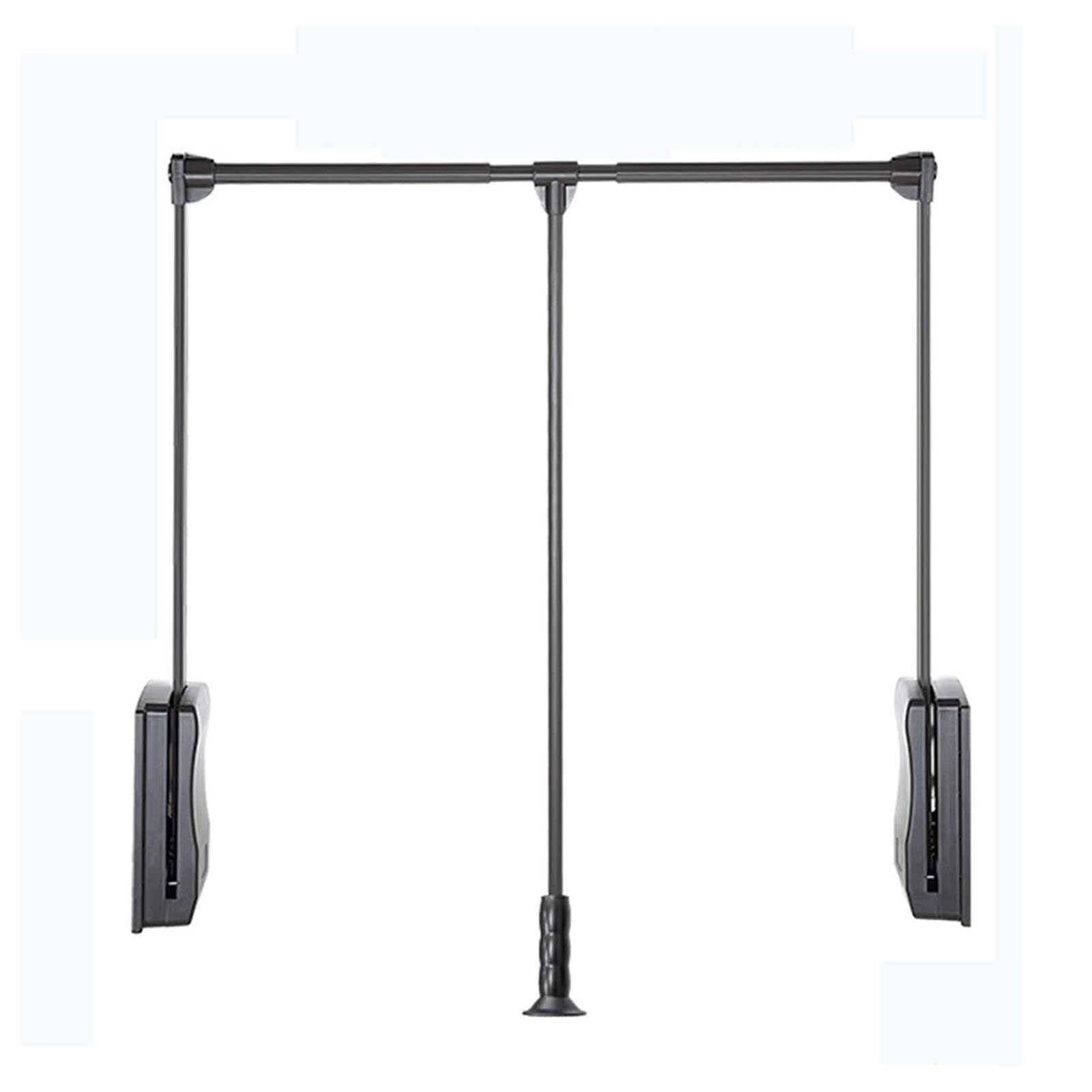 AYCDL Lift/Pull Down Adjustable Width Hanr, Extendable Clothes Hanr Rail for Wardrobe, Removable Soft Return Hanging Rail, Ideal for Clothes Sto and,Color-51-66cm