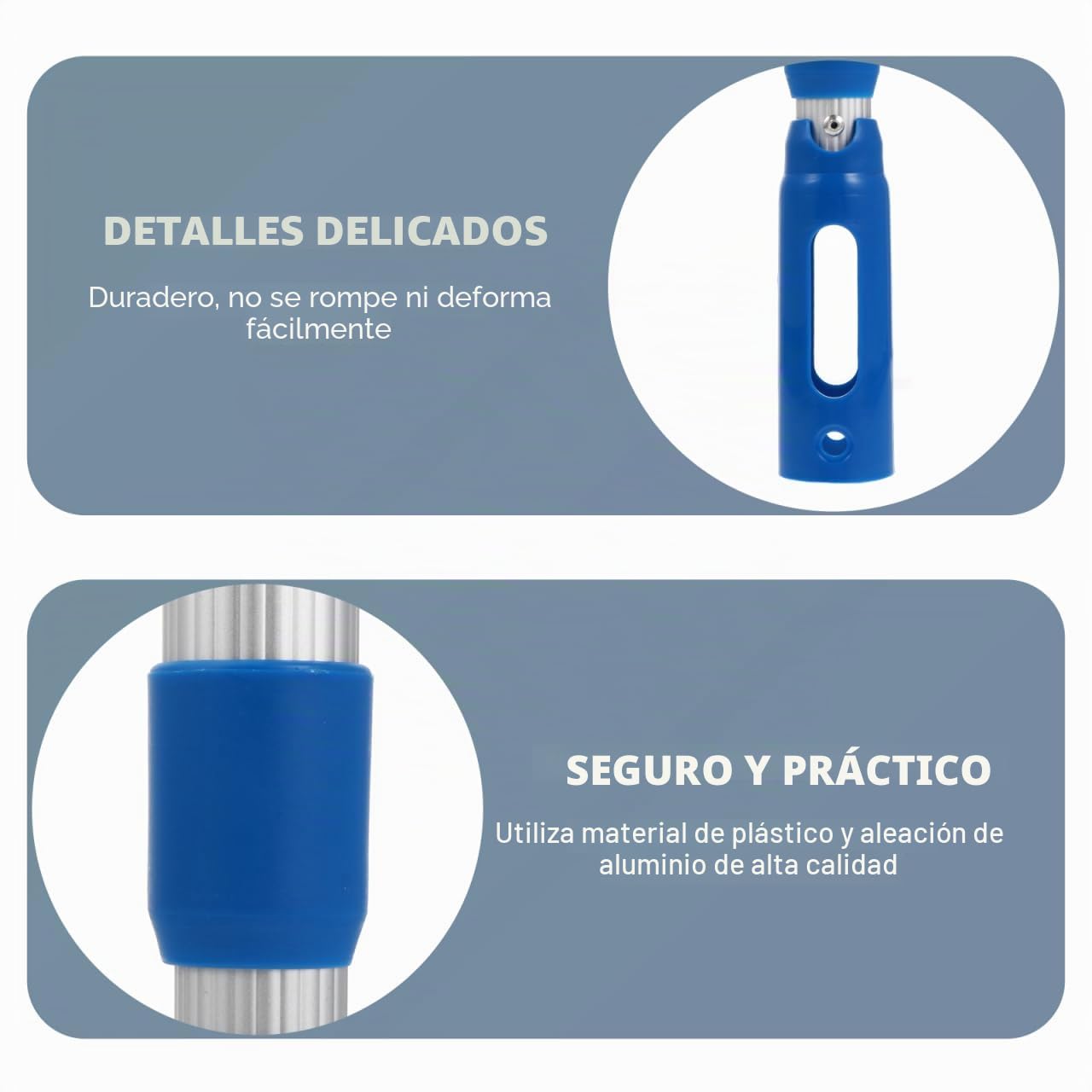 Tofficu Poste De Piscina Telescópico De Aluminio Azul Poste De Piscina Telescópico Postes De Piscina para Limpieza Poste Telescópico Ajustable De 3 Piezas para Red Desnatadora Cepillo