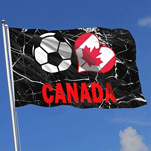 Soccer Heart Football Canada Flag 3x5 Ft Single Sided Print Welcome Family Flag Banner