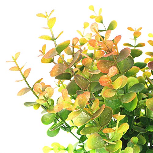 Wellindecor 4 Pcs Artificial Eucalyptus Leaves Spray Faux Silver Dollar Eucalyptus Plant Eucalypus Stems For Jungle Theme Party Wedding Courtyard Garden Outdoor Decoration,Two Colors #TOP7