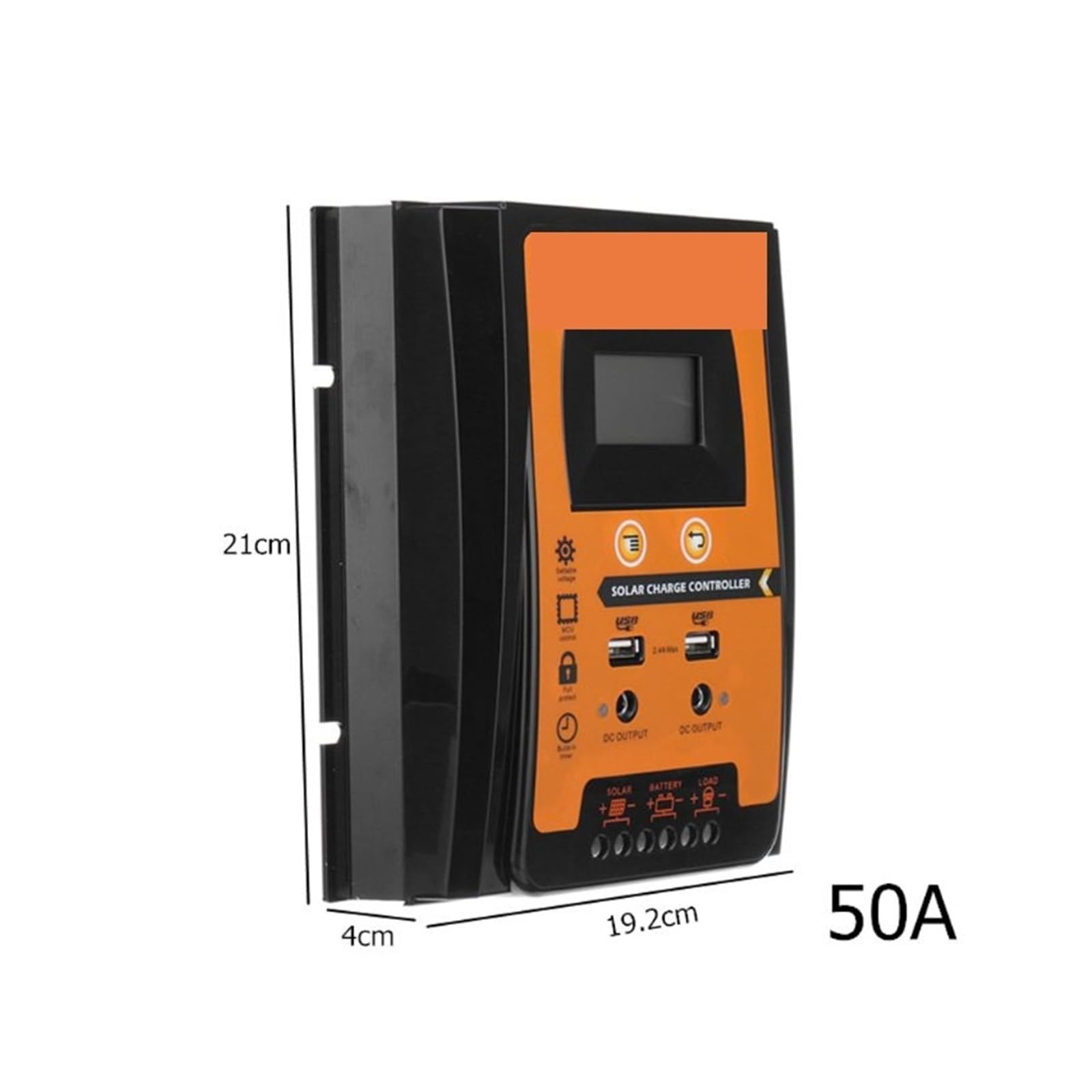 Regolatore di Carica Pannello Solare, Regolatore di Carica Solare 12V 24V 30A 50A 70A MPPT Regolatore di Carica Solare Pannello Solare Regolatore Batteria Display LCD Doppio USB(50A)