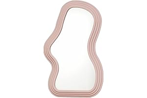 Mokoze Pink Wavy Mirror: Enchanting Beauty for Bold Interiors