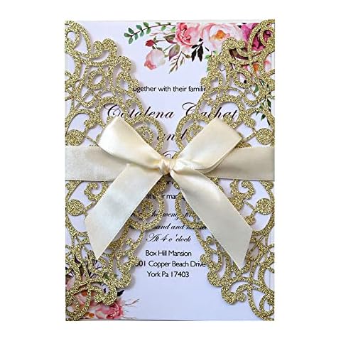 Invitations de Mariage MoreChioce 25PCS Cover