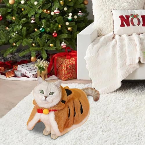 Disfraz de tigre de gato y capa cálida con capucha para invierno 5