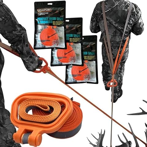 MULTUS Deer Drag & Harness; Every Way to Drag a Deer in ONE Product Fast & Easy! Hunting Gear - 3 pack Cover