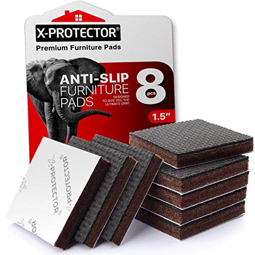 X-PROTECTOR Non Slip Furniture Pads â€“ 8 Premium Furniture Grippers 1 1/2
