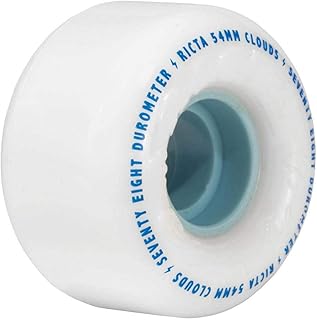 Ricta Unisex Adult Clouds 78A 78A Cruiser Formula. Smooth-Rolling and Fast 78A Soft Urethane with A Solid, 78D Core - White/Blue, 54Mm