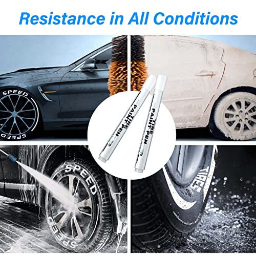 zeBrush 4-Pack- White-Tire-Marker-Paint-Pens Waterproof-Paint-Markers-for-Tire-Lettering