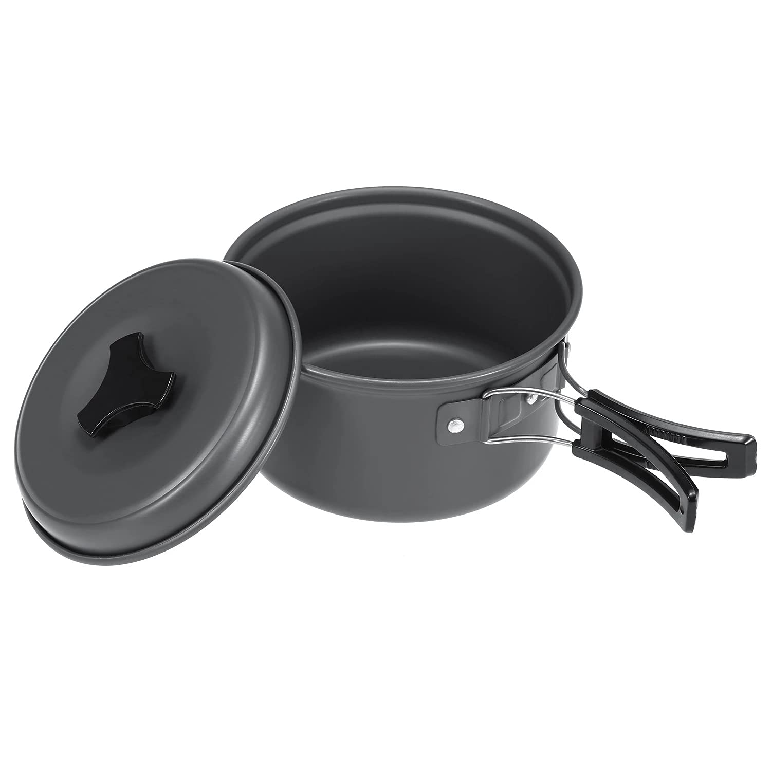 10-teiliges Set Geschirr Camping Kochgeschirr Kochset Kochset Kochen im Freien Picknickausrüstung Topf Pfanne Schüsseln Rucksackwandern Wanderausrüstung Set