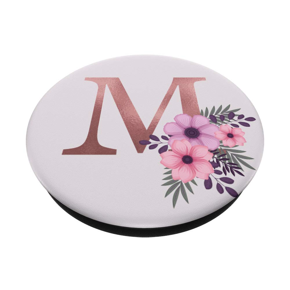 Amazon.com: Rose Pink Purple Flowers Design with Monogram Letter M