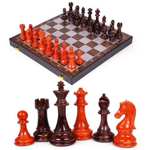 Juego de Ajedrez Profesional con Tablero Plegable de 17" miniatura 1