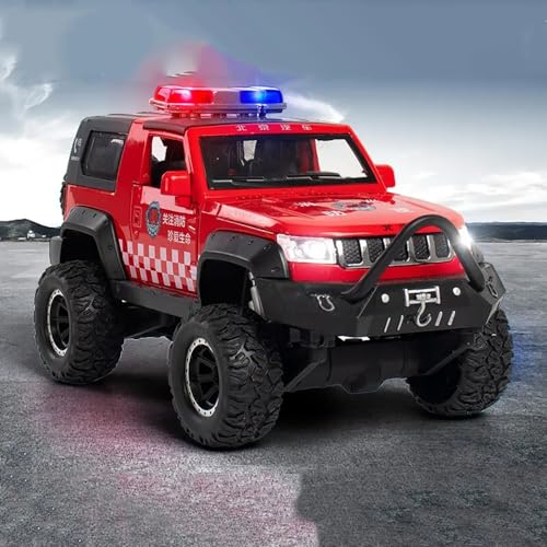 Image of DARVICE 1:32 Jeep Police Toy Car For Kids Diecast Metal Car Pullback Die Cast Car Pull Back Toy Car With Openable Doors Light Music Boys Gifts Toys For Kids, Multi Color