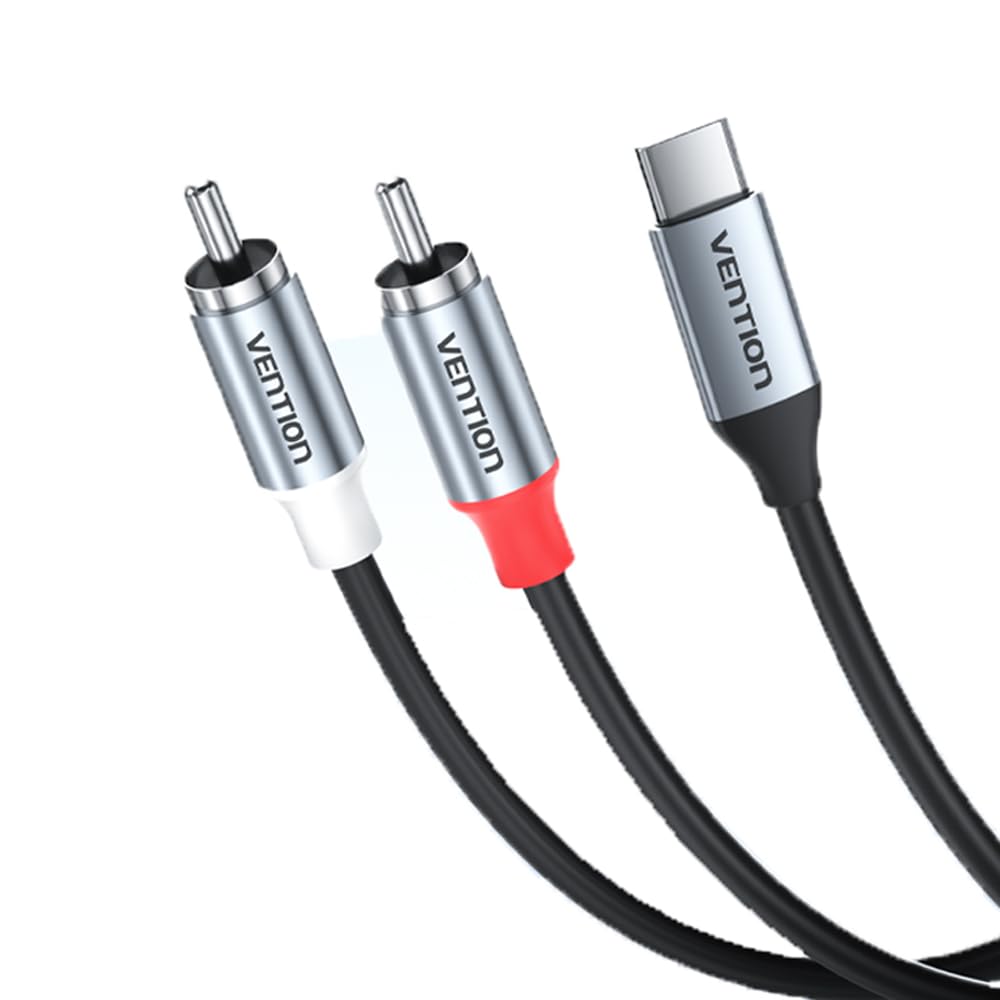 VENTION Cavo audio USB di tipo C a 2-RCA, cavo USB C RCA, 2 RCA femmina, cavo adattatore stereo Dual RCA maschio Y per amplificatore home theater, altoparlante DVD TV, laptop Hi-Fi (2 metri/6,6ft)