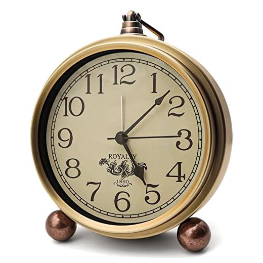 Vintage Analog Clock,5.2 inch Super Silent Clock,Battery Operated Alarm Clock for Bedrooms Desk Travel and Room Decor