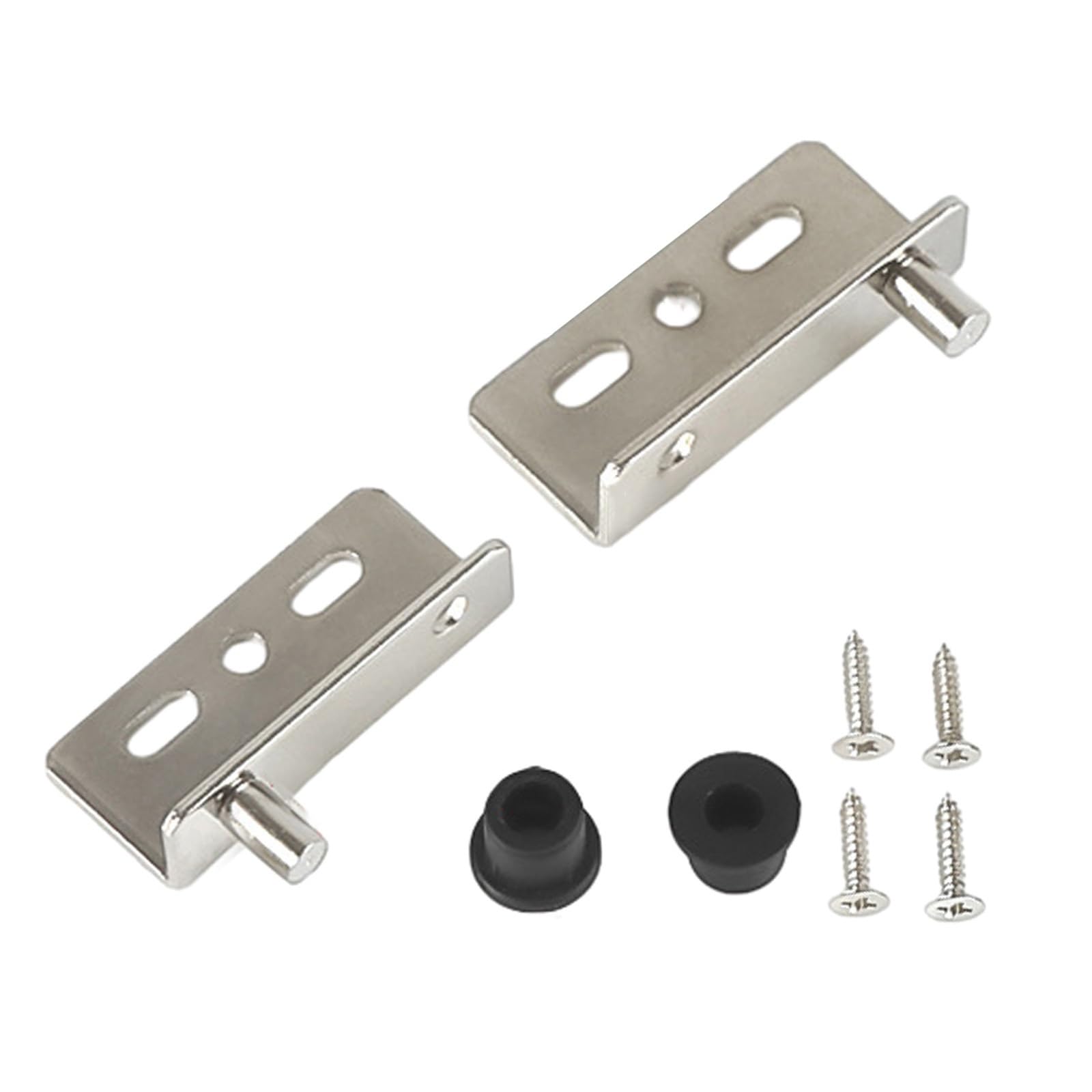 Ymuguegh One Color Iron Pivot Hinge Set For Wooden Doors Strong And Thickened Iron Construction 2 Pack Hinges And Accessories(Silver)