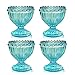 Blue Glass Easter Egg Cup for Soft or Hard Boiled Egg Holder - Pack 4 Egg Holders for Breakfast Brunch, Kitchenware, Coastal Beach House Table Decoration Egg Cup