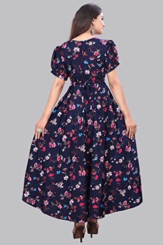 Image of FLARED ALINE MAXI DRESS WITH FLORAL PRINT FOR WOMEN