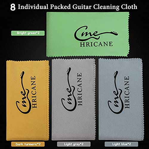 Hricane Guitar Cloths Ultrafine Fiber Suede (8-Pack 12"X12") Plush Polishing Cloths For Musical Instruments Premium Polishing & Cleaning Cloths For Guitar Violin Piano Clarinet Trumpet Sax Universal #TOP1