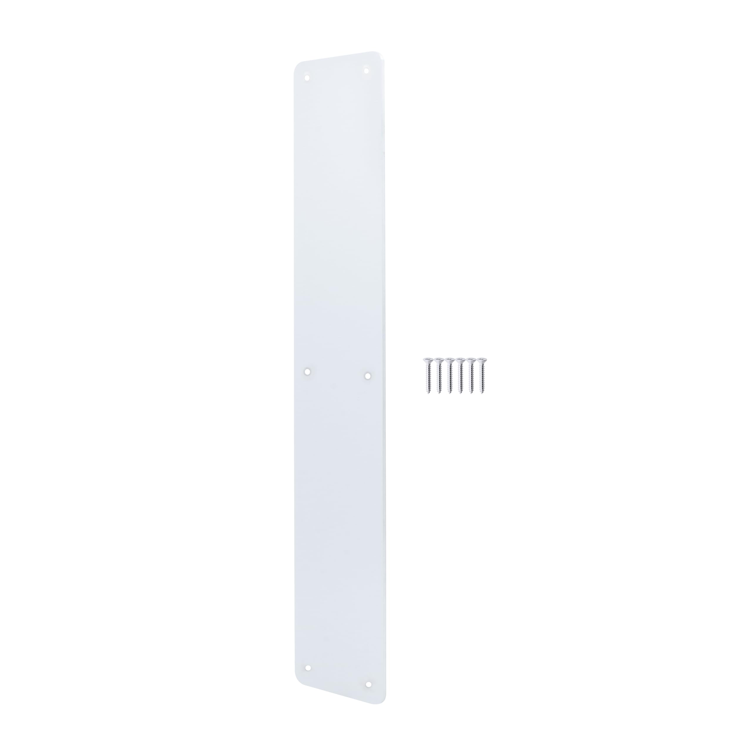 Eai Satin Aluminium Satin Door Push Plate, 425 X 75Mm Plain Finger Push Plate With Radius Corners