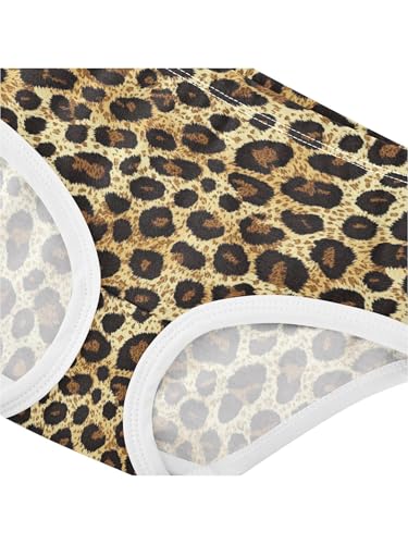 ZZKKO Leopard Animal Skin Texture Girls Underwear Toddler Panties for Girls Comfort Brief Size 2T4