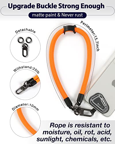 Project-Cb Hand Wrist Phone Strap,Phone Lanyard Patch ×2,Cell Phone Case Holder,Wristlet Strap For Key,Airpods,Camera (Orange, 15.7Inch) #TOP1