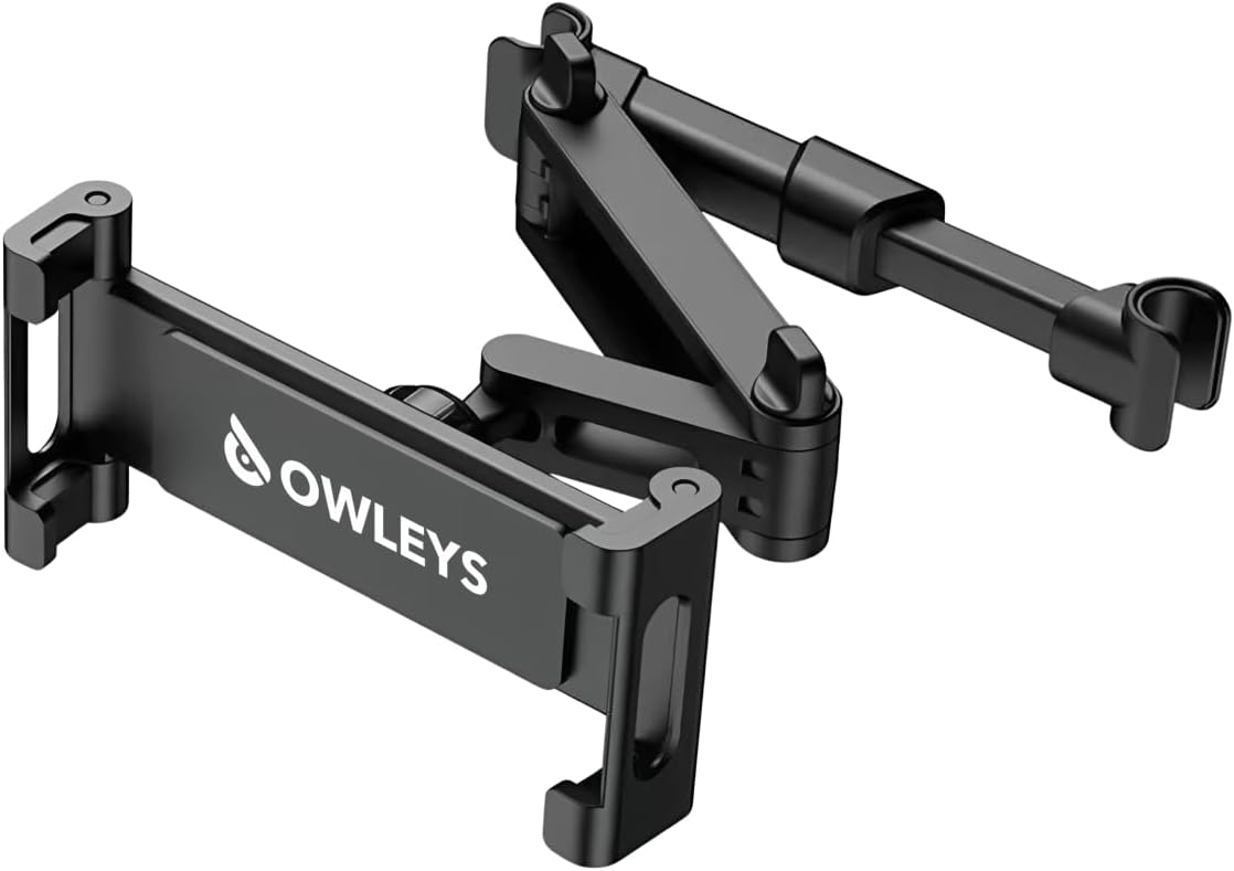 Owleys Tablet Holder for Car Headrest - Car Accessories for Kids - iPad Holder for Car Backseat - Adjustable Tablet Stand - Kids Road Trip Essentials - for iPad Air Pro Mini Galaxy 1pc