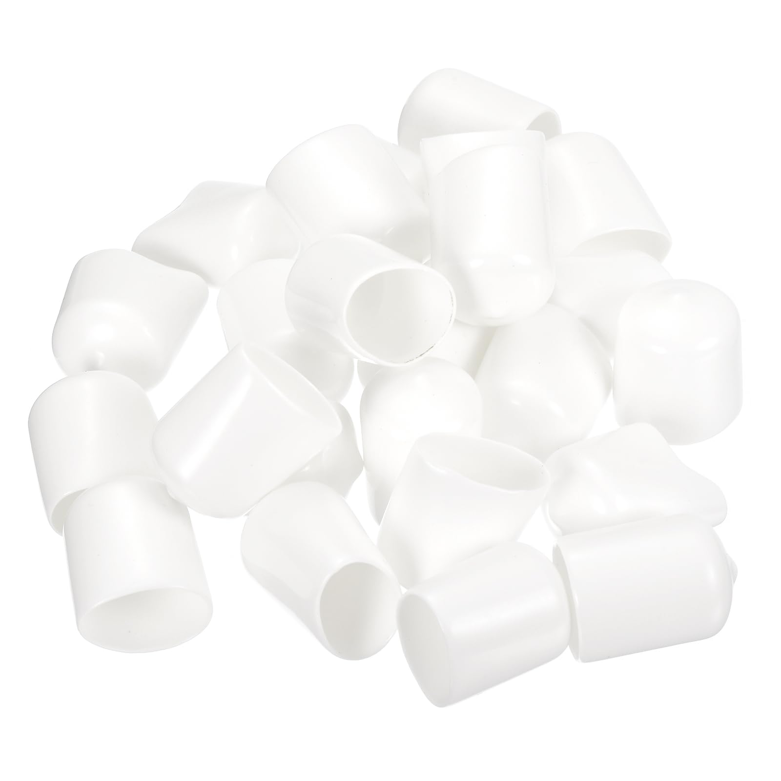 uxcell 100pcs Rubber End Caps 20mm ID Vinyl PVC Round Tube Bolt Cap Cover Screw Thread Protectors White