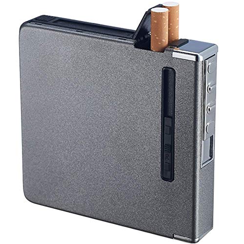 LIANXIAO - Caixa de cigarros, caixa de cigarro com isqueiros, USB Lúcio de charuto recarregável, fla
