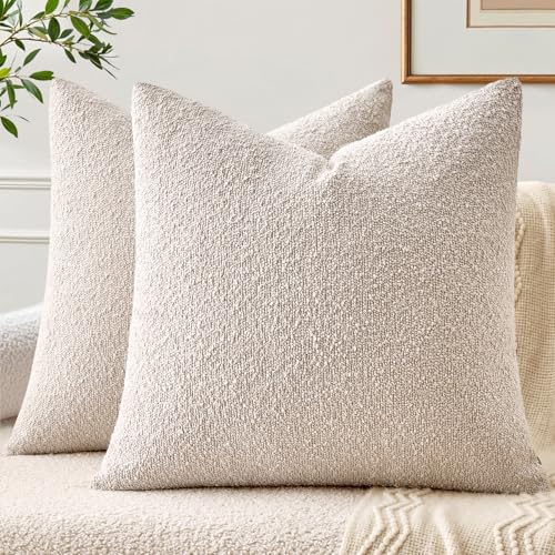 EMEMA Pack of 2, 18 x 18 Inch, Textured Boucle