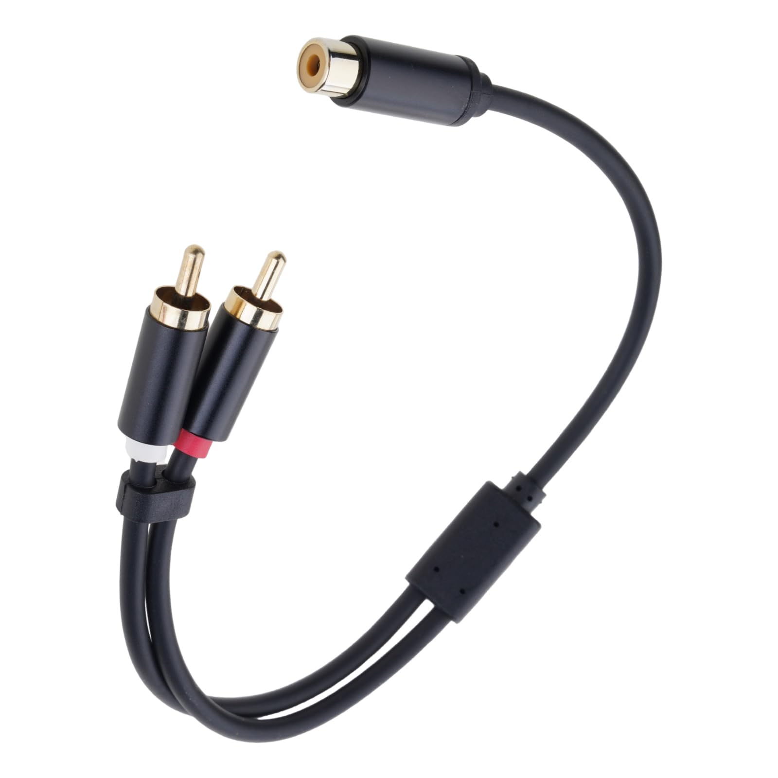 Maxtonser Short 30cm Auditory Splitter Cable With Gold Connectors Tip and Durability Nylon Construction Cord Anti Interferences