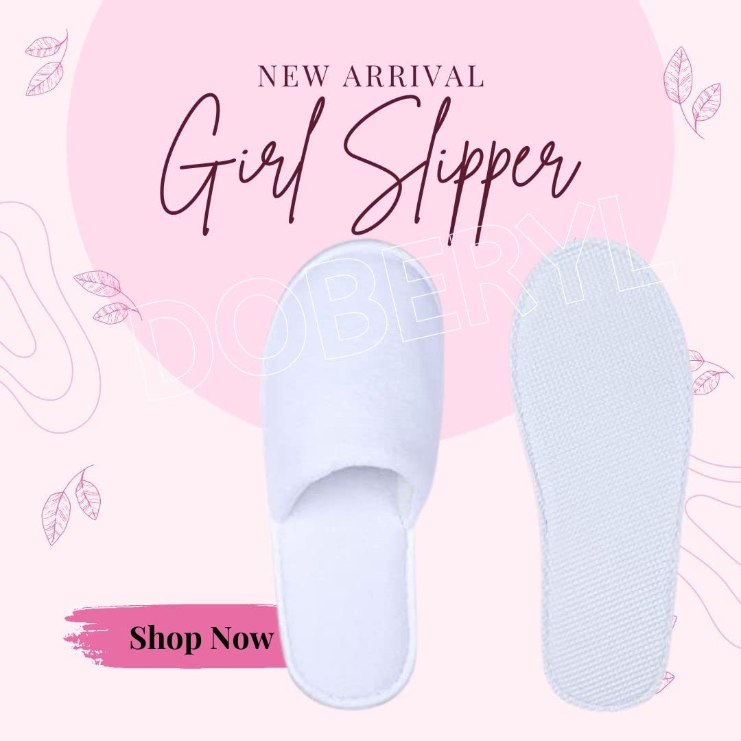 Doberyl Disposable Terry Towels Slippers for Home spa Party Guest Salons Hotels Hospitals and Home and Travel Close Toe (Free Size) (Disposable Slipper, 10.00) - Image 2 thumbnail