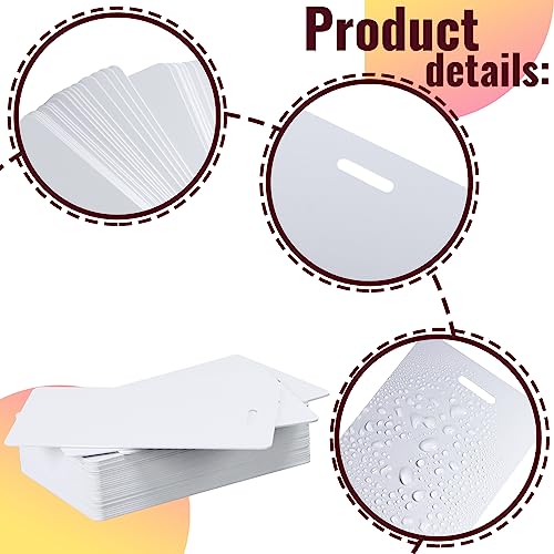 VOKOY 150 Pack White PVC Cards with Slot Punch,Standard CR80 30mil Printable Plastic Photo ID Badge Vertical Business Cards Luggage Tag Blanks for Office Home School Party Events