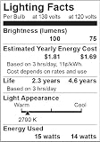 Satco S3948 130V Medium Base 15-Watt A15 Household Lamp, Clear – view 2