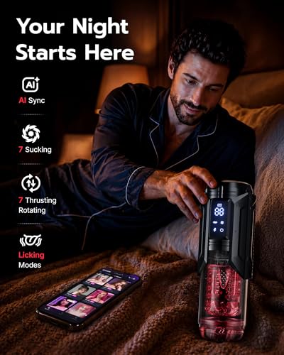 Image of EINSEO Sex Toys for Men Penis Pump - AI Sync Waterproof Male Masturbator Stroker with 7 Sucking Thrusting Rotating & 7 Licking Modes, Adult Toys Pocket Pussy Mens Sex Toy Blowjob Sex Machine Bath Item
