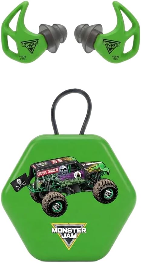 AXIL Monster JAM X20 Earplugs - X20 Grave Digger - for Concerts, Work, Sleep - Dual Noise Ear Protection, Reusable, Custom Fit Ear Plugs for Noise Reduction, Water & Sweat Resistant,