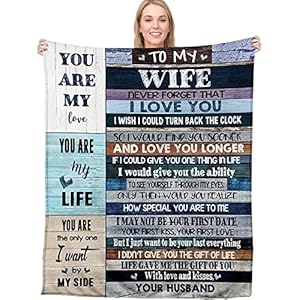 Anniversary Romantic Gift for Wife, Ultra-Soft Micro Fleece Sherpa Throw Blanket, Christmas Day Gifts for Her, Wife Birthday Gifts from Husband, for Bedding Sofa and Travel