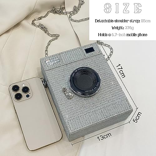 KUANG! Camera Shaped Shoulder Bag PU Leather Crossbody Bag Vintage Novelty Handbag Purse2