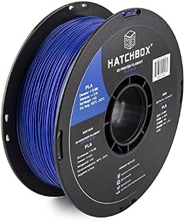 HATCHBOX PLA 3D Printer Filament, Dimensional Accuracy +/- 0.03 mm, 1 kg Spool, 1.75 mm, Blue, Model Number: 3D PLA-1KG1.75-BLU