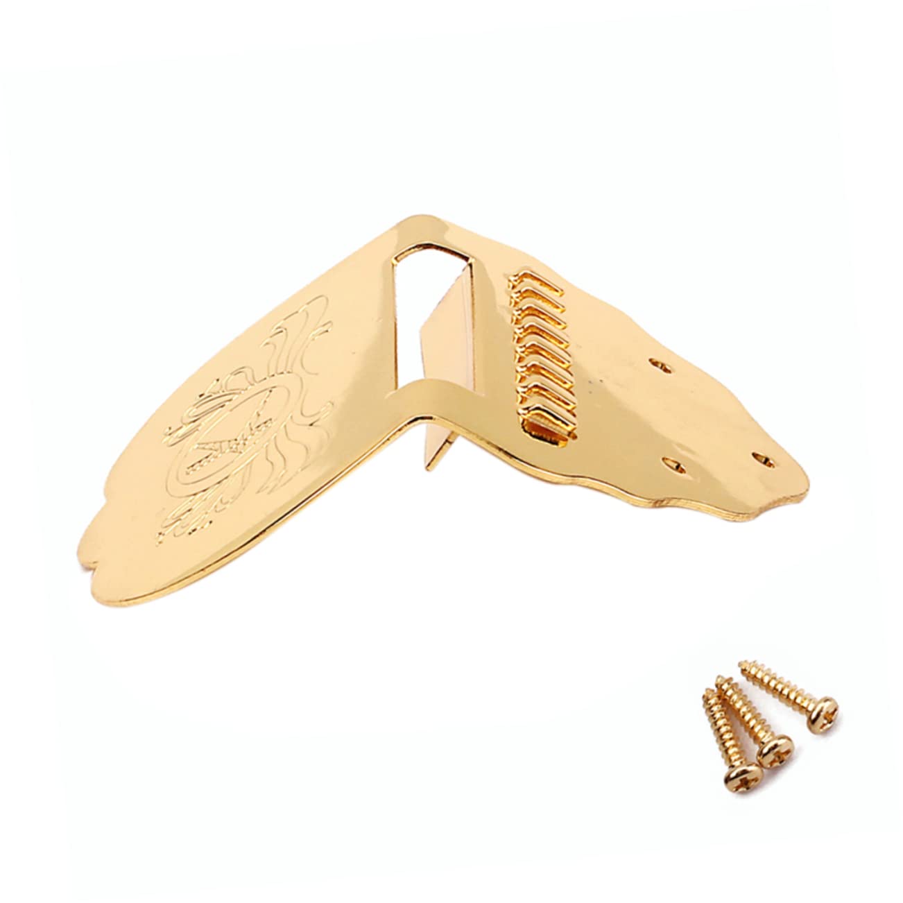 ibasenice 3pièces Triangle Mandoline Tailpiece or b Vis Accessoire Pour Guitare Cordes Motif Floral Plaqué Et Amovible